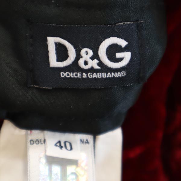 DOLCE&GABBANA ドルチェアンドガッバーナ ミニ丈 ベロア調 スカート 40 レッド系 D&G レディース