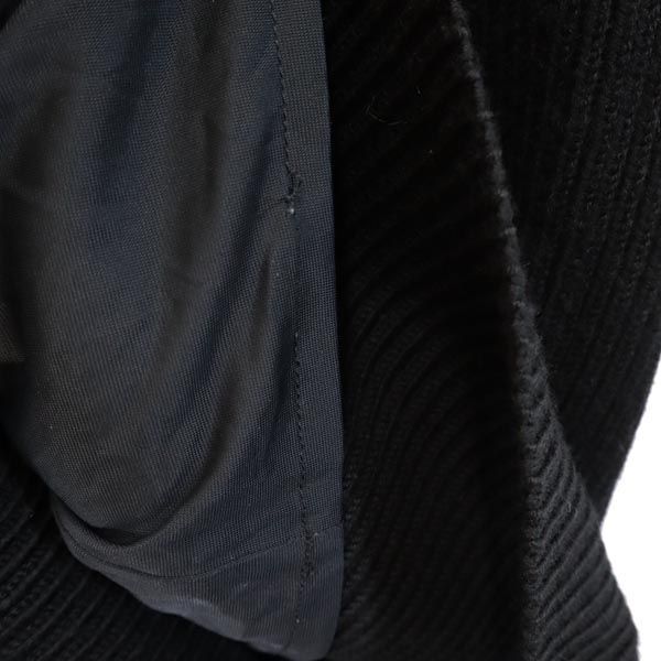 HYKE ハイク ミディ丈 ウール ニット タイトスカート 2 ブラック ウエストゴム レディース