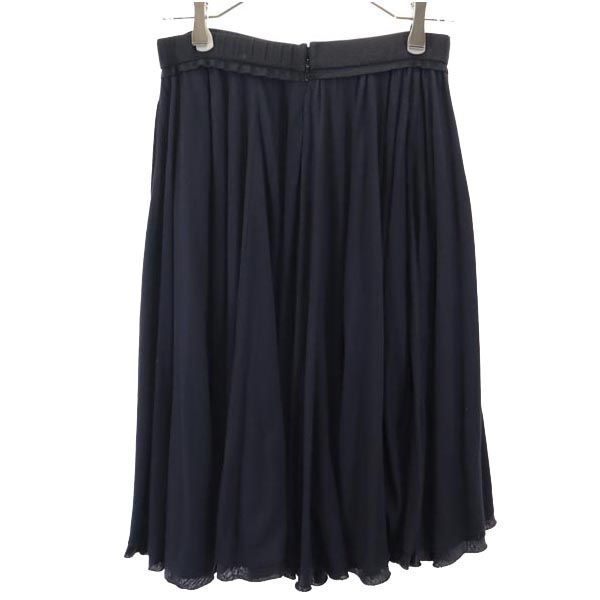 ロング丈 ギャザースカート XS ブラック系 バックジップ レディース