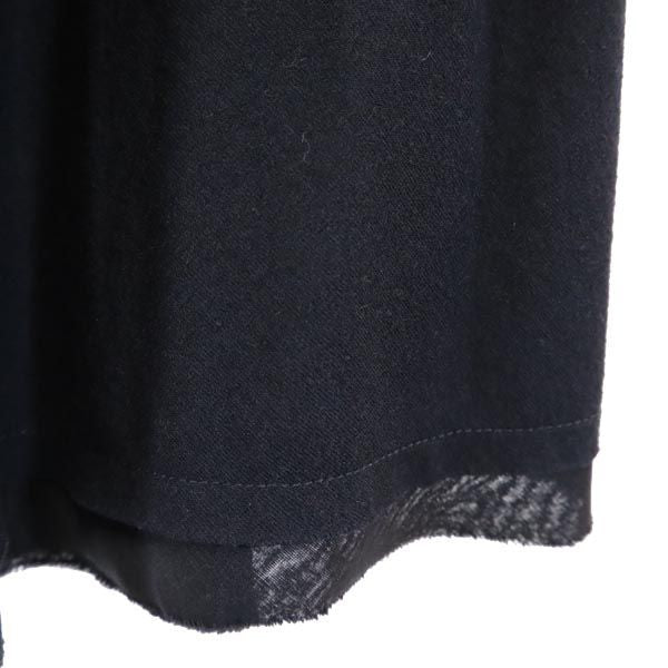 ロング丈 ギャザースカート XS ブラック系 バックジップ レディース