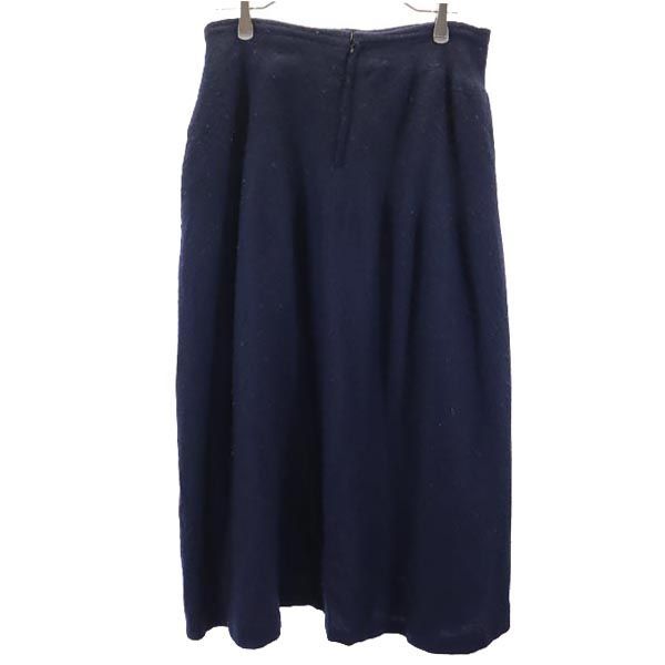 Yohji Yamamoto ヨウジヤマモト 日本製 ウール ロングスカート 2 ネイビー系 バックジップ レディース