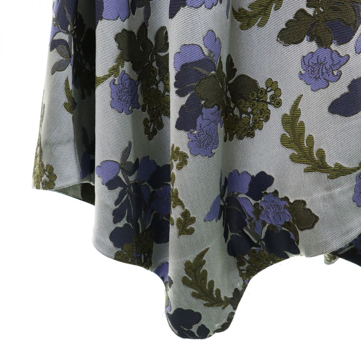 AMERI UNDRESSED アメリ 総柄 ロング丈 フレアスカート S グレー系 サイドジップ レディース