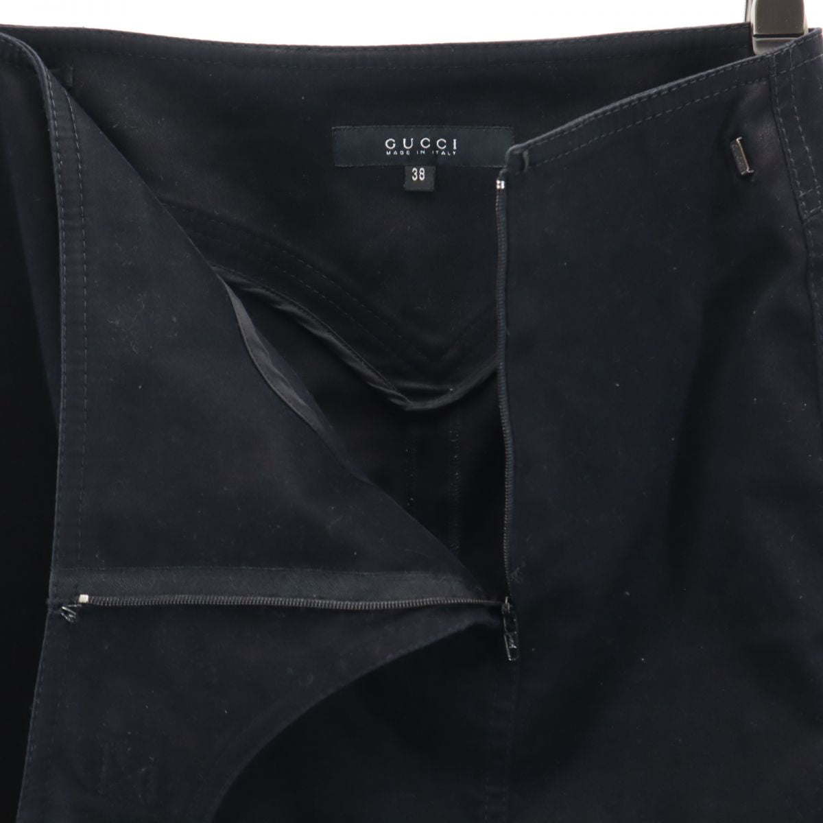GUCCI グッチ イタリア製 ミディ丈 スカート 38 黒 ストレッチ レディース