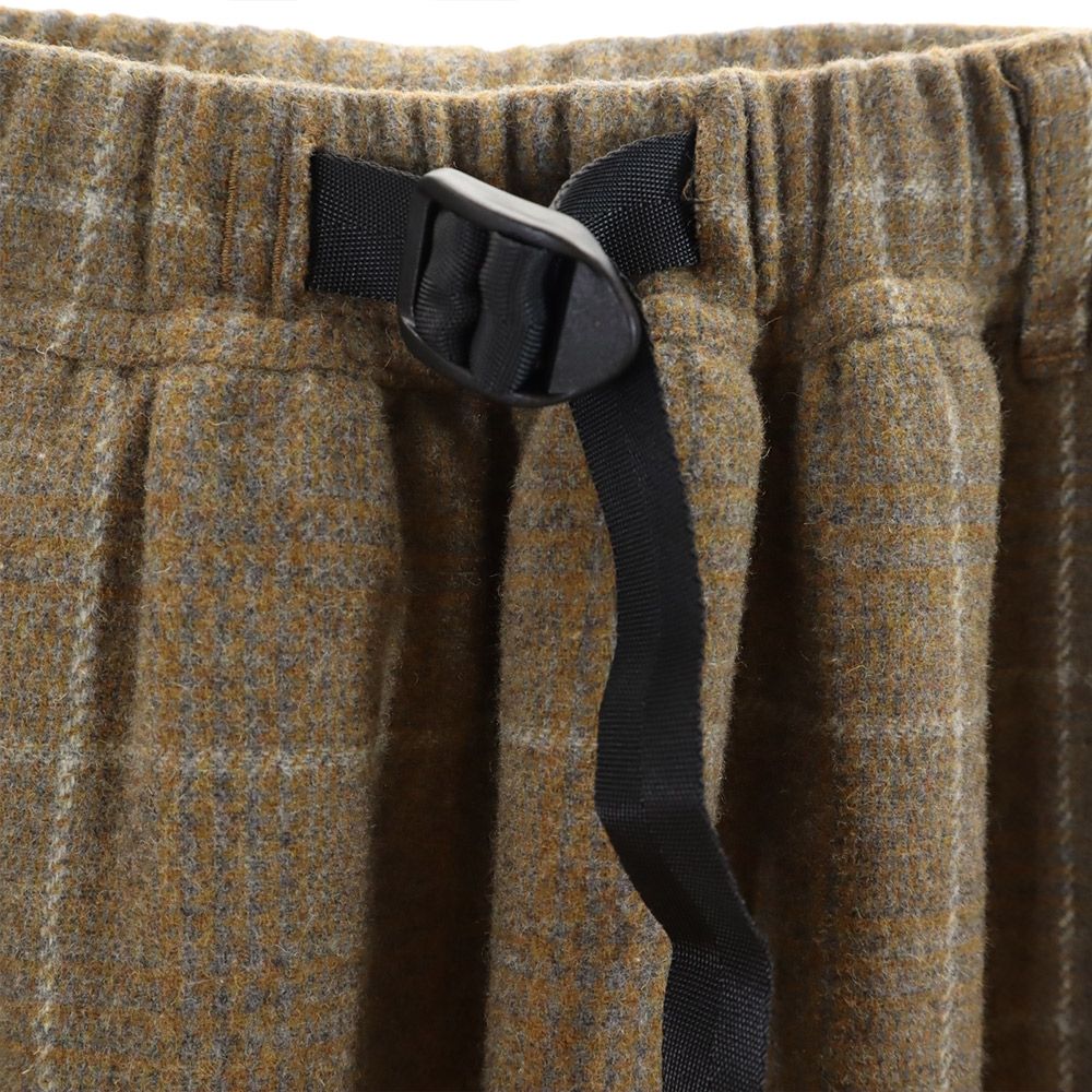 Gramicci グラミチ ウールブレンド チェック柄 ロング丈 スカート S ベージュ系 ウエストゴム レディース