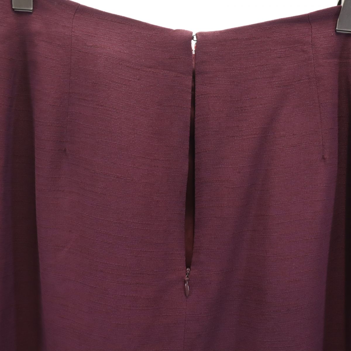 セリーヌ フランス製 ミディ丈 ラップスカート 42 パープル系 CELINE バックジップ レディース