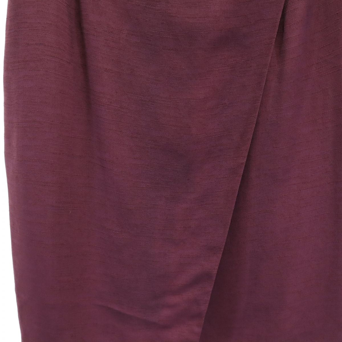 セリーヌ フランス製 ミディ丈 ラップスカート 42 パープル系 CELINE バックジップ レディース