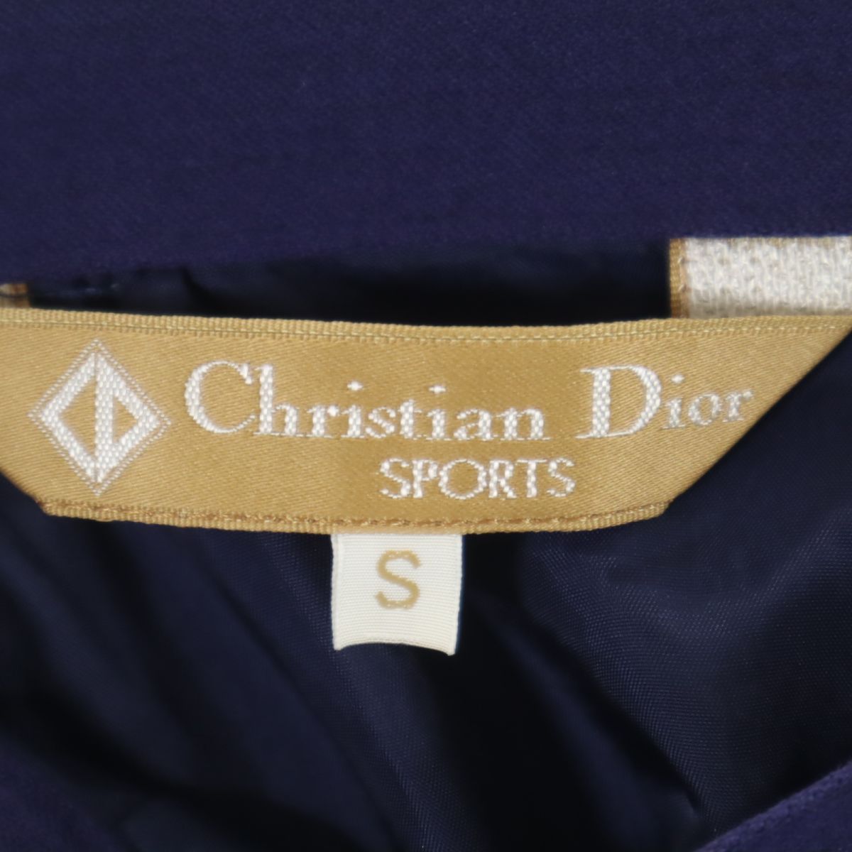 Christian Dior クリスチャンディオール 90s オールド ミディ丈 スポーツ スカート S ネイビー SPORTS 台形 レディース