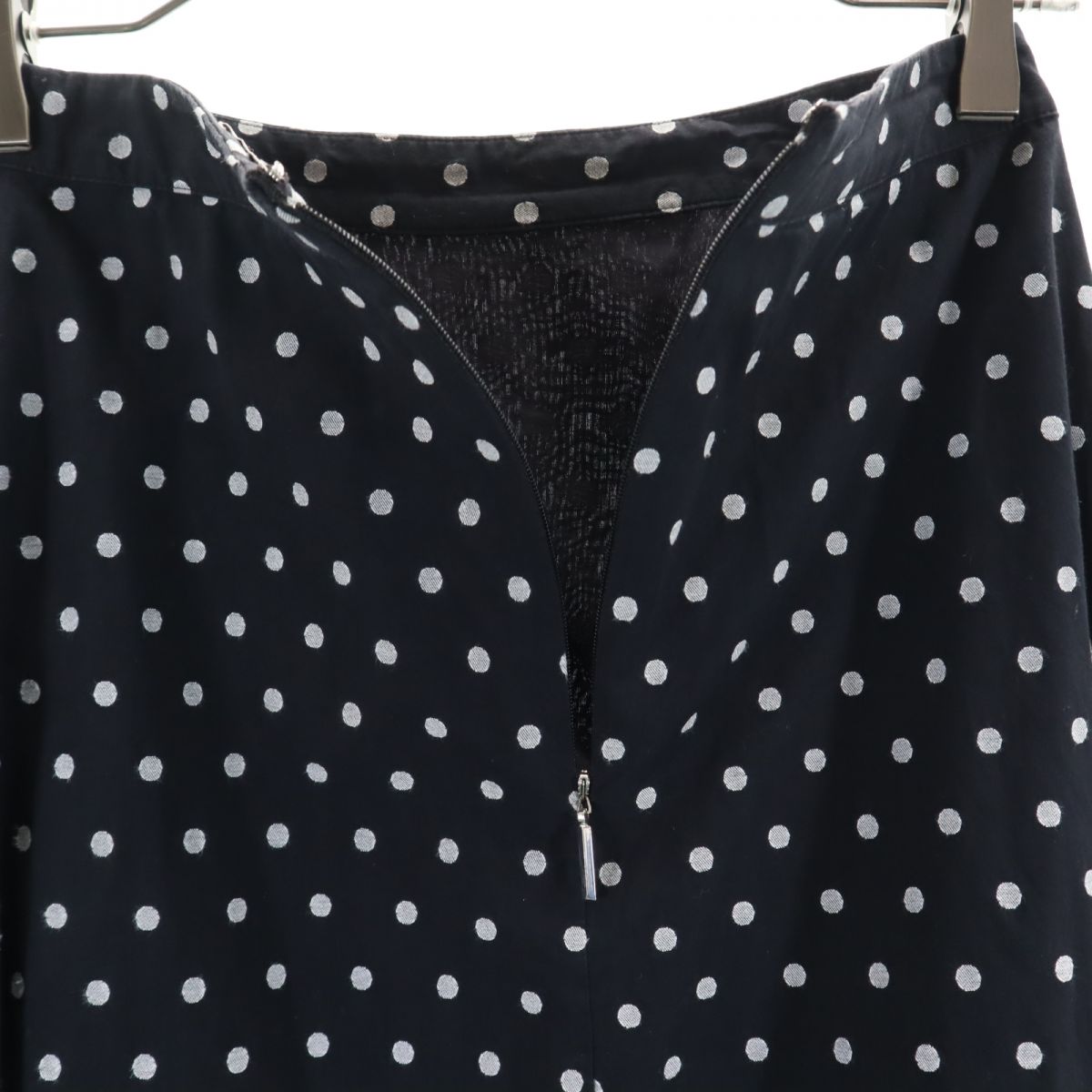 Kate Spade ケイトスペード ドット柄 ロング丈 フレアスカート 0 黒系 レディース
