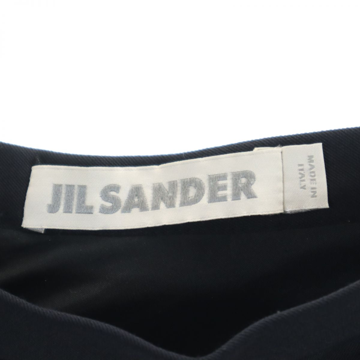 ジルサンダー イタリア製 ミディ丈 タック スカート 32 黒系 JIL SANDER レディース