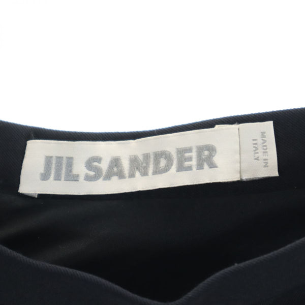 ジルサンダー イタリア製 ミディ丈 タック スカート 32 黒系 JIL SANDER レディース