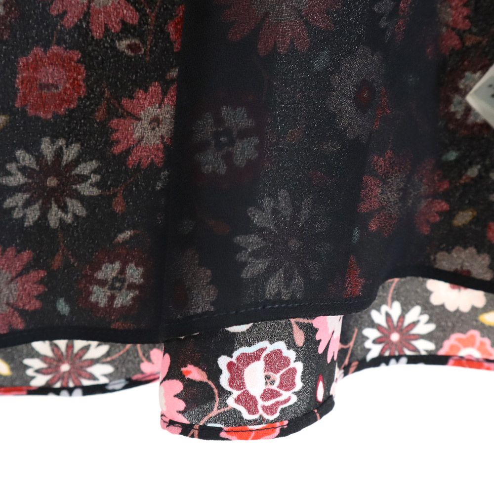 Kate Spade ケイトスペード 花柄 ミニ丈 フレアスカート 0 ブラック NEW YORK レディース