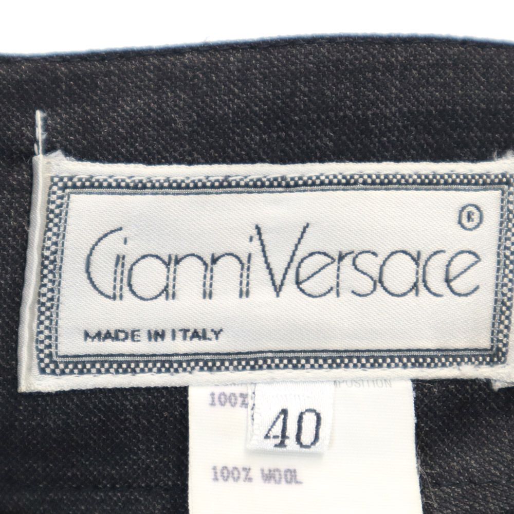 Gianni Versace ジャンニヴェルサーチ イタリア製 ミニ丈 ラップスカート 40 ブラック系 レディース