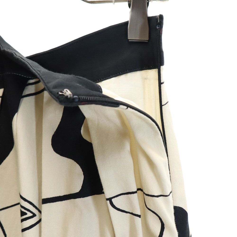 ハウスオブロータス 総柄 ロング丈 フレアスカート ホワイト系 HOUSE OF LOTUS サンプル品 レディース