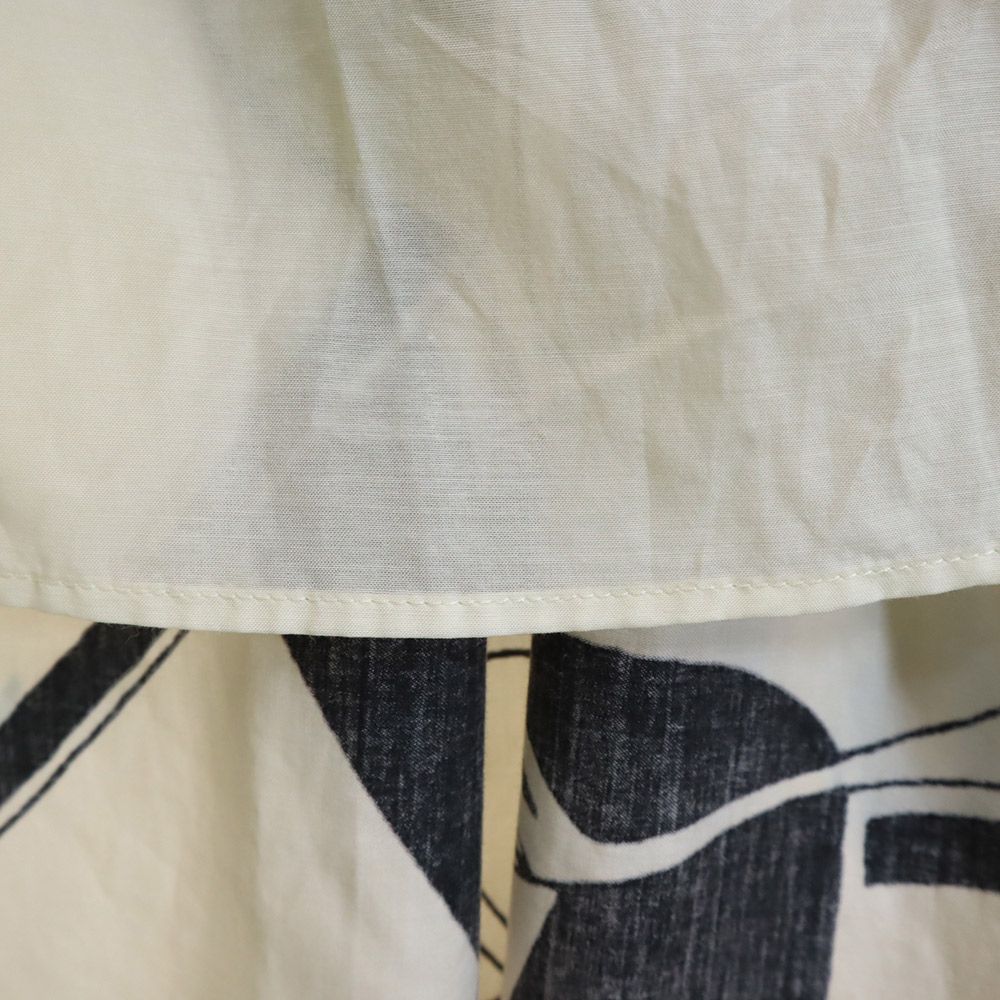 ハウスオブロータス 総柄 ロング丈 フレアスカート ホワイト系 HOUSE OF LOTUS サンプル品 レディース