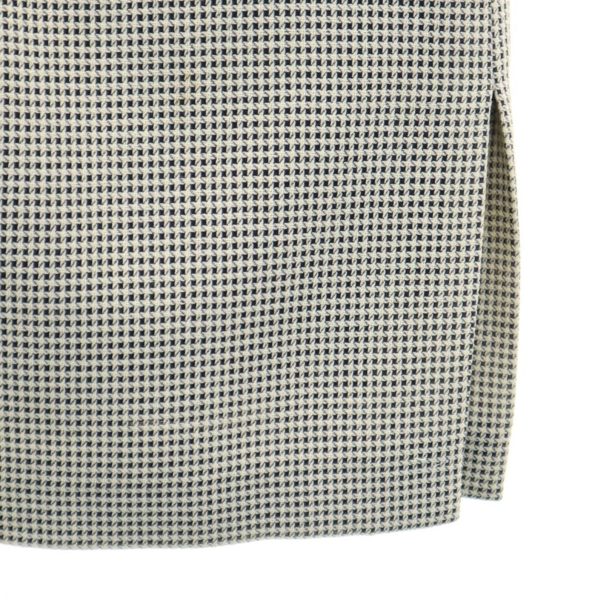 VALENTINO ヴァレンティノ イタリア製 ウール 総柄 ミディ丈 タイトスカート 42 生成り サイドスリット サイドジップ レディース