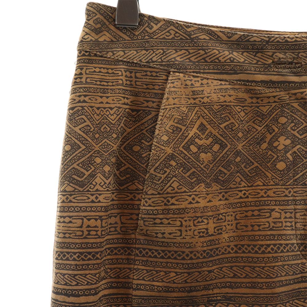 Salvatore Ferragamo サルヴァトーレフェラガモ イタリア製 総柄 ミディ丈 タイトスカート 6 ブラウン系 レディース