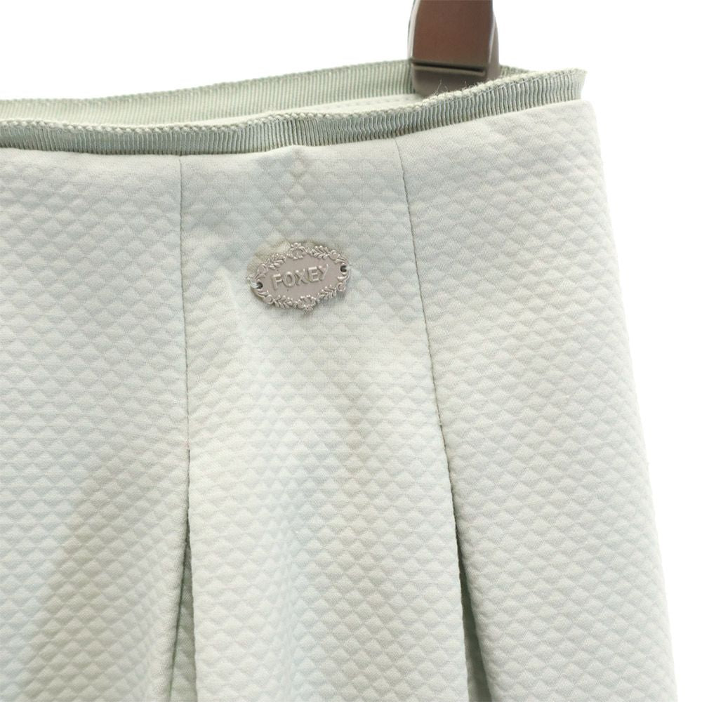 FOXEY フォクシー 日本製 ミディ丈 台形 スカート 38 緑系 レディース