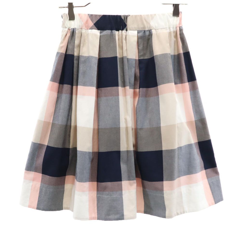 BLUE LABEL CRESTBRIDGE ブルーレーベルクレストブリッジ 日本製 チェック柄 ミニ丈 ギャザースカート 36 ピンク系 レディース