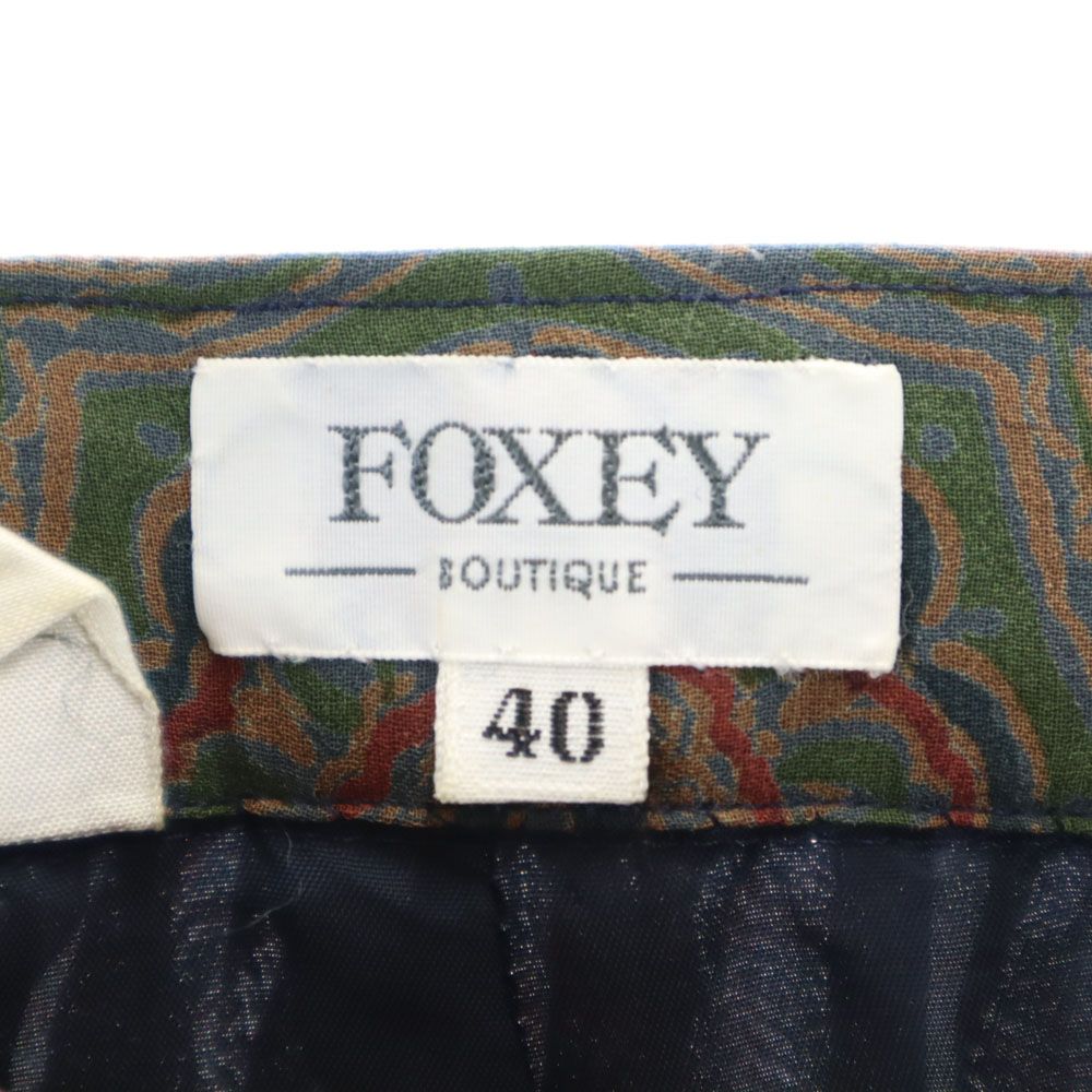 FOXEY フォクシー 日本製 総柄 ミニ丈 フレアスカート 40 レディース
