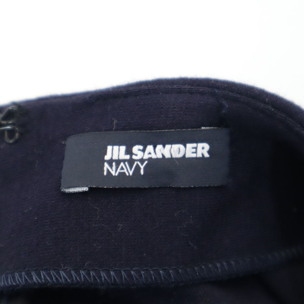 JIL SANDER ジルサンダー イタリア製 ミディ丈 スカート 38 ネイビー×レッド系 NAVY レディース