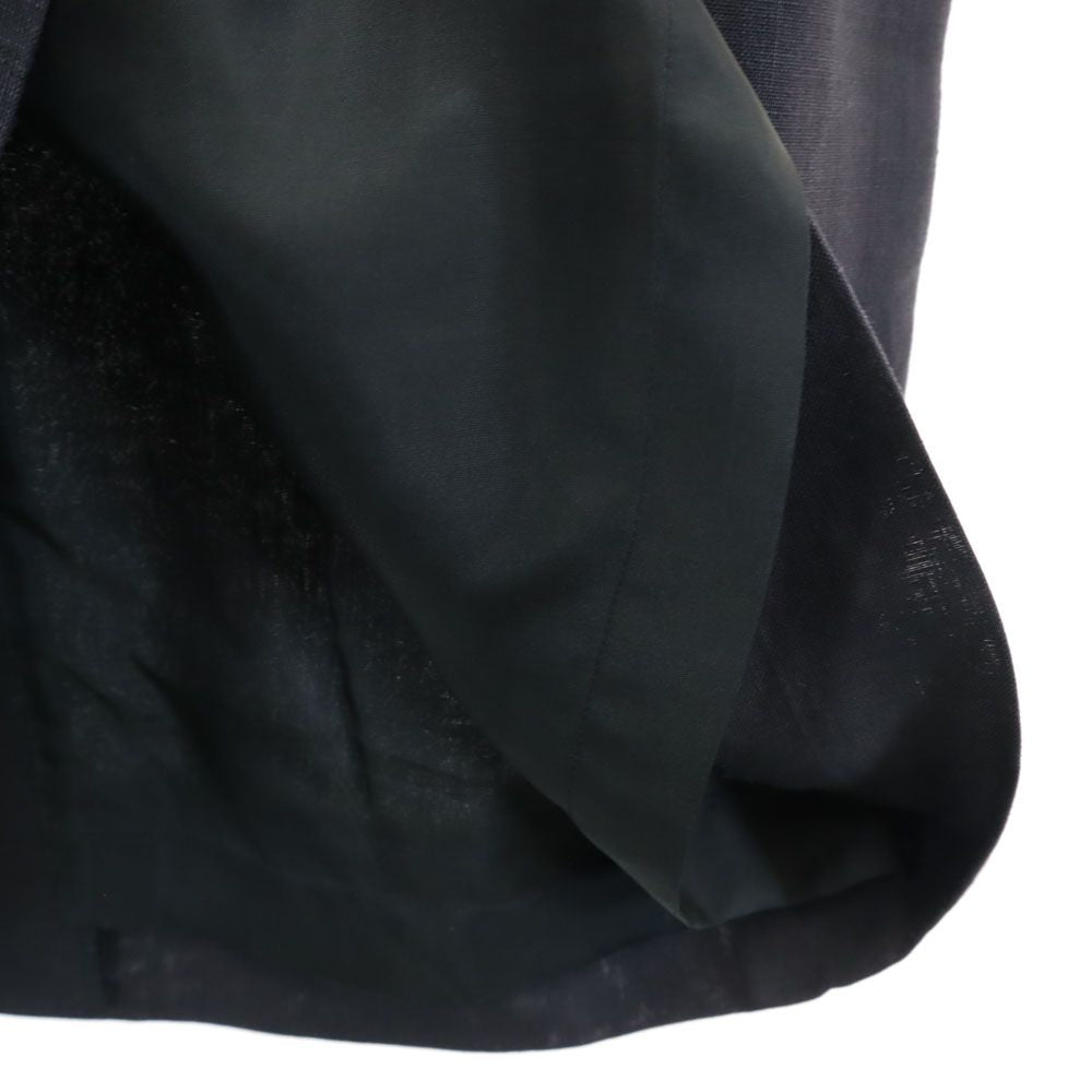 Salvatore Ferragamo サルヴァトーレフェラガモ イタリア製 ミディ丈 リネン タイトスカート 40 ネイビー レディース