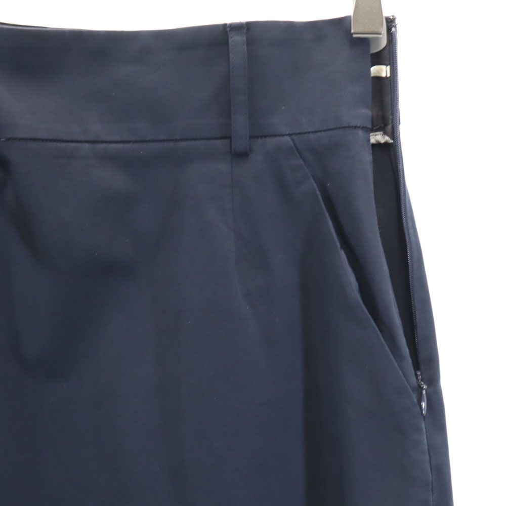 BURBERRY BLUE LABEL CRESTBRIDGE バーバリーブルーレーベルクレストブリッジ 三陽商会 ミモレ丈 スカート 38 ネイビー サイドジップ ベルト付き レディース
