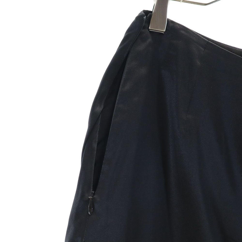 BOSS HUGO BOSS ボスヒューゴボス ミディ丈 フリル付き シルク スカート US 2 ブラック レディース