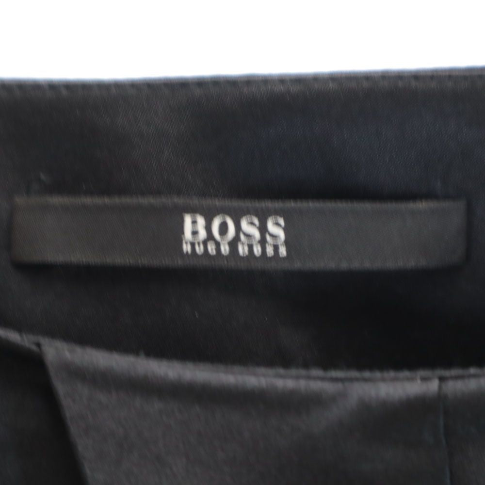 BOSS HUGO BOSS ボスヒューゴボス ミディ丈 フリル付き シルク スカート US 2 ブラック レディース