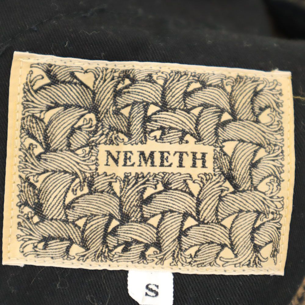 ネメス チェック柄 クロップドパンツ S ブラウン系 NEMETH ボタンフライ メンズ