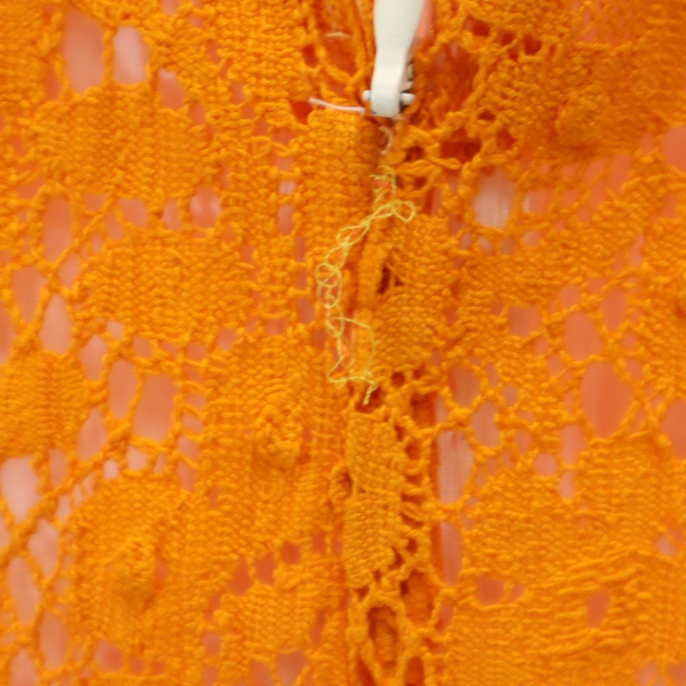 MSGM エムエスジーエム イタリア製 ミディ丈 レース スカート 42 オレンジ バックジップ レディース