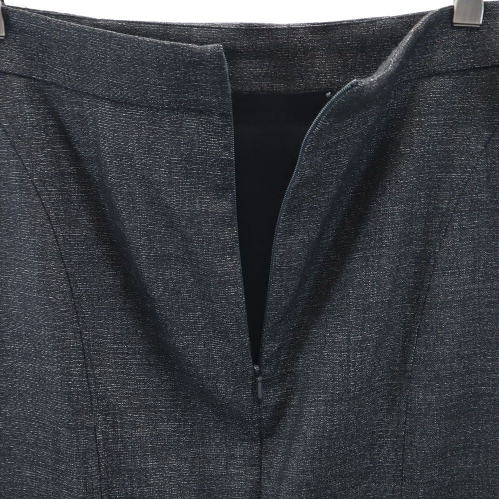 MAX MARA マックスマーラ イタリア製 ウールブレンド ミディ丈 スカート 42 グレー バックジップ レディース