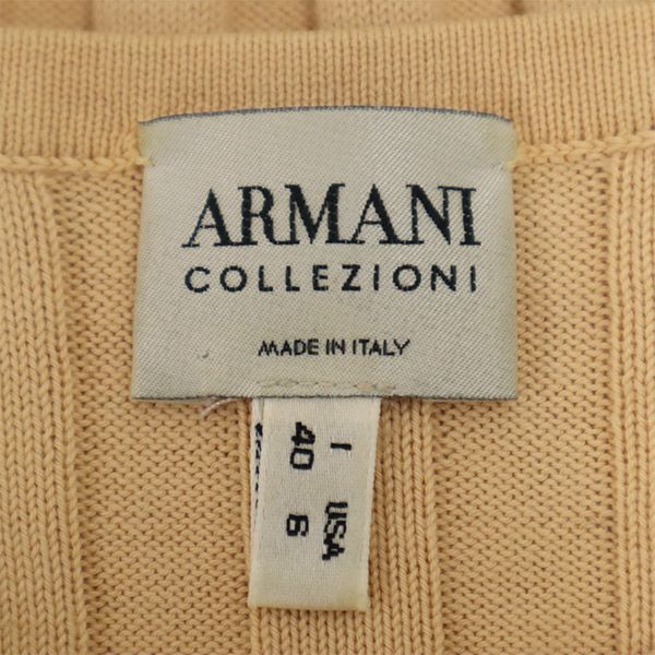 アルマーニコレッツォーニ イタリア製 7分袖 ニット 40 ベージュ ARMANI COLLEZIONI セーター レディース