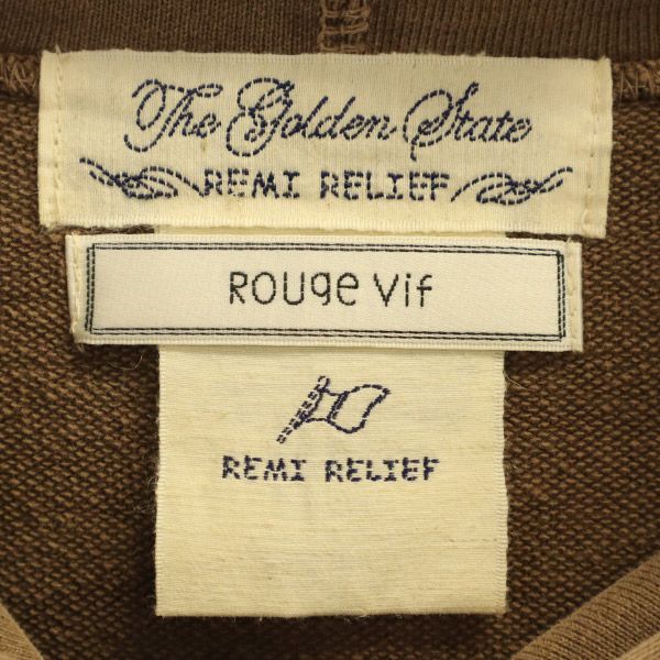 REMI RELIEF レミレリーフ 日本製 ルージュヴィフ 別注 長袖 スウェット トレーナー FREE ブラウン プルオーバー レディース