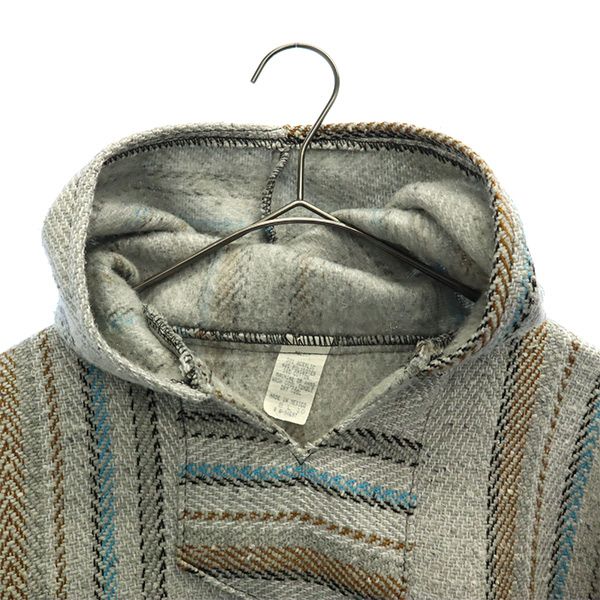 MOLINA モリーナ ボーダー 長袖 メキシカン パーカー グレー系 プルオーバー レディース