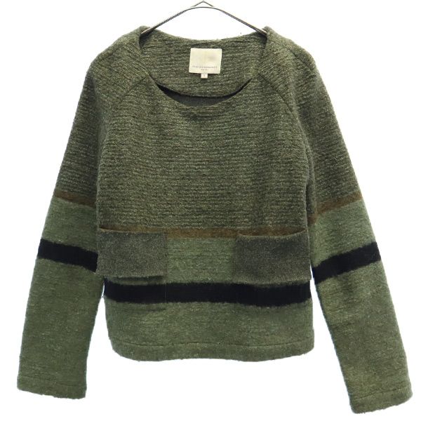 OPENING CEREMONY オープニングセレモニー ウールブレンド ボーダー 長袖 ニット S カーキ セーター レディース