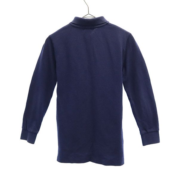Polo by Ralph Lauren ポロバイラルフローレン ワンポイント刺繍 長袖 ポロシャツ 7 ネイビー 鹿の子地 キッズ