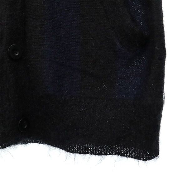 J.SABATINO ジェイサバティーノ ストライプ 長袖 ニットカーディガン 1 ブラック×ネイビー メンズ