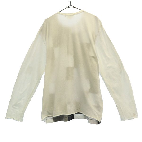 ガンリュウ コム デ ギャルソン AD2014 ブロック柄 長袖 Tシャツ M グレー系 GANRYU COMME des GARCONS メンズ