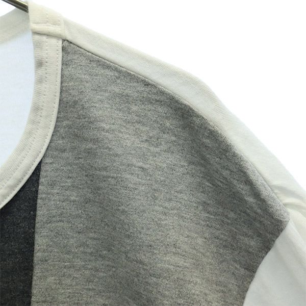 ガンリュウ コム デ ギャルソン AD2014 ブロック柄 長袖 Tシャツ M グレー系 GANRYU COMME des GARCONS メンズ