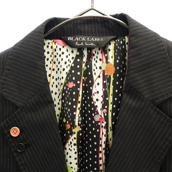 ポールスミス ブラックレーベル ストライプ テーラードジャケット 38 ブラック系 Paul Smith BLACK LABEL レディース