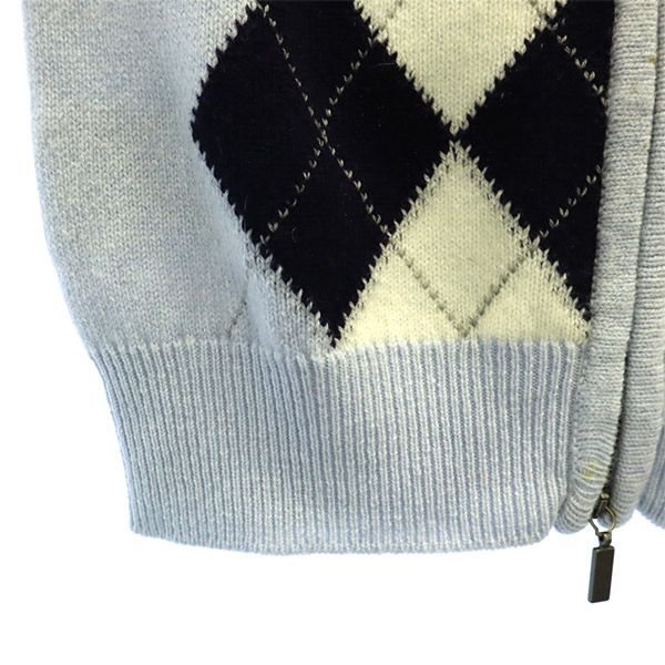 Pringle of Scotland プリングル オブ スコットランド ウール アーガイル柄 ニットジャケット S ブルー系 レディース