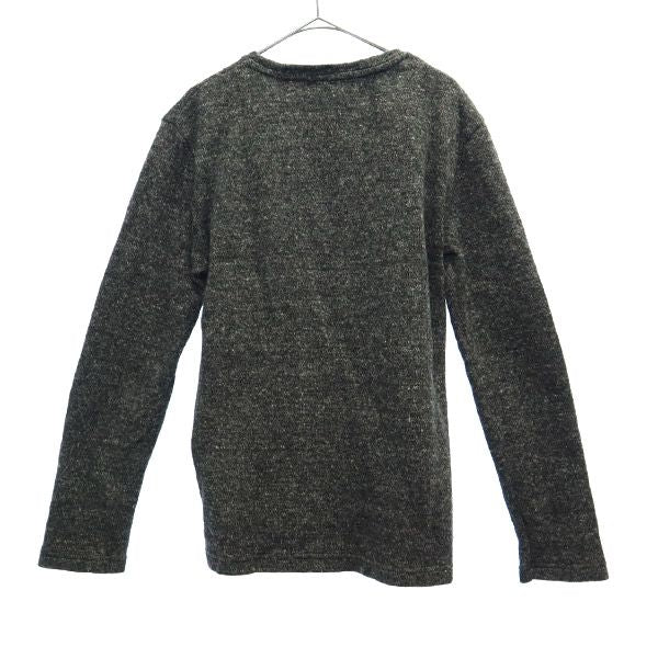 BLACK LABEL CRESTBRIDGE ブラックレーベル クレストブリッジ チェック 長袖 ニット M グレー セーター クルーネック メンズ