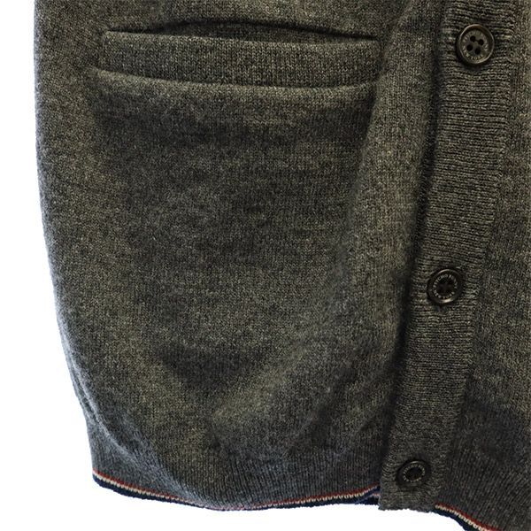 Psycho Bunny サイコバニー ウール ワンポイントワッペン ゴルフ 長袖 ニットカーディガン S グレー系 メンズ