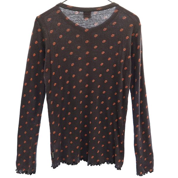 ヒステリックグラマー ローリングストーン コラボ 総柄 長袖 ニットカーディガン FREE グレー HYSTERIC GLAMOUR レディース