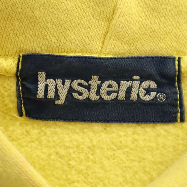 HYSTERIC ヒステリック プリント 長袖 スウェットパーカー FREE イエロー プルオーバー 裏起毛 レディース