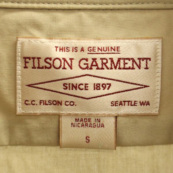 フィルソン ガーメント ワンポイントロゴ刺繍 長袖 ボタンダウンチノ シャツ S ベージュ FILSON GARMENT メンズ