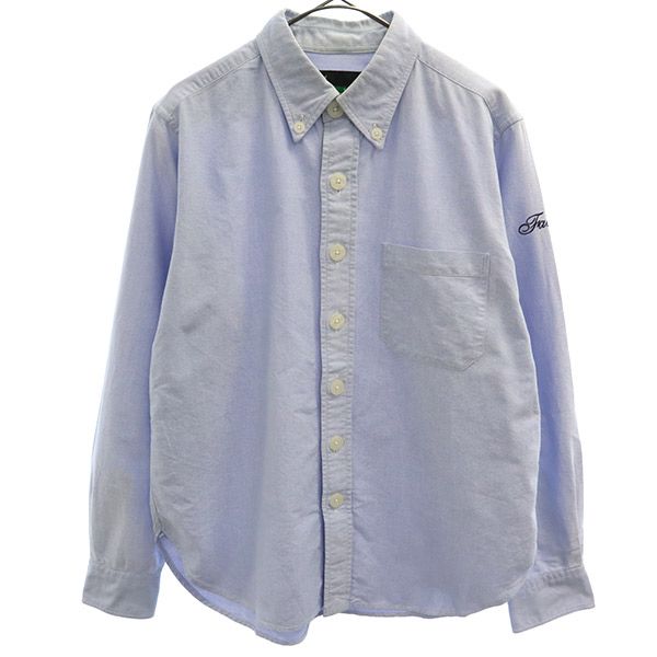 FAT エフエーティー ワンポイントロゴ刺繍 長袖 ボタンダウンシャツ TITICH ブルー メンズ