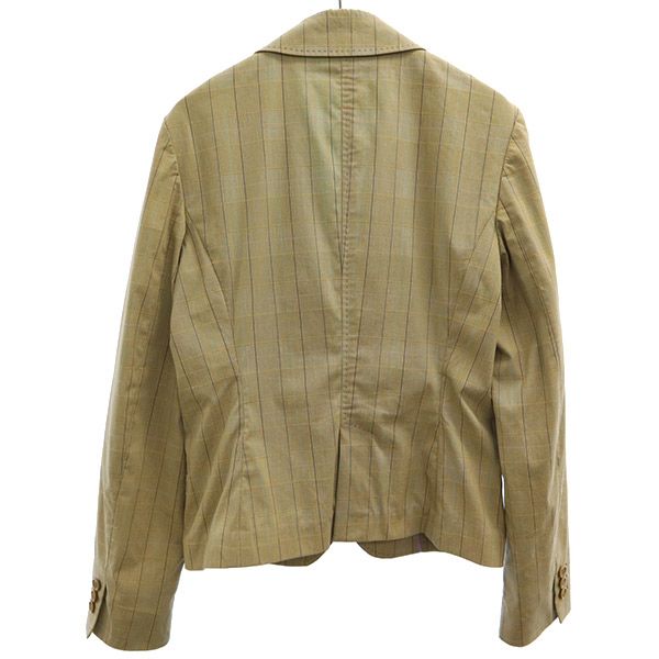 Paul Smith BLACK ポールスミスブラック チェック柄 テーラードジャケット 40 ベージュ系 レディース