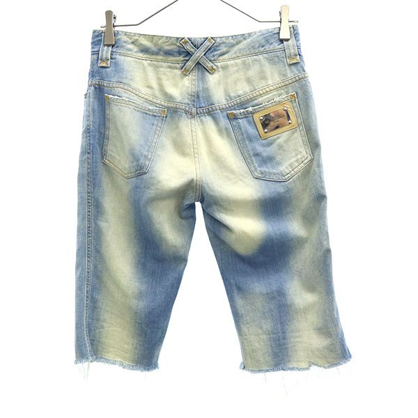 DOLCE&GABBANA ドルチェアンドガッバーナ イタリア製 デニムショートパンツ 38 ブルー 裾カットオフ レディース