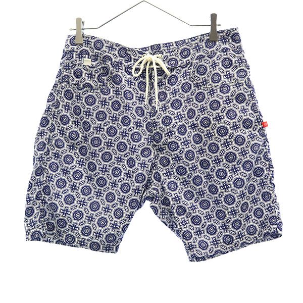 BEDWIN & THE HEARTBREAKERS ベドウィンアンドザハートブレイカーズ 日本製 総柄 ショートパンツ 2 ネイビー系 サーフパンツ メンズ